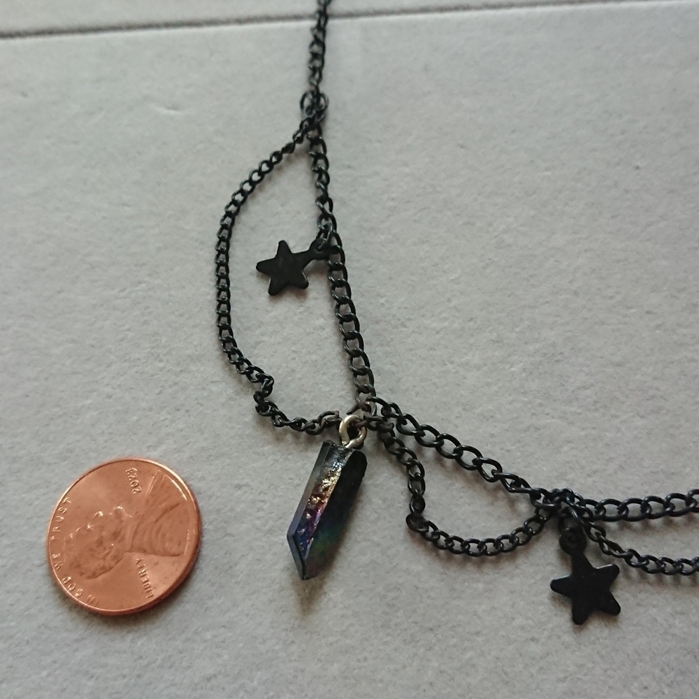 Dainty Black Star and charm Choker Necklace - Picture 9 of 9